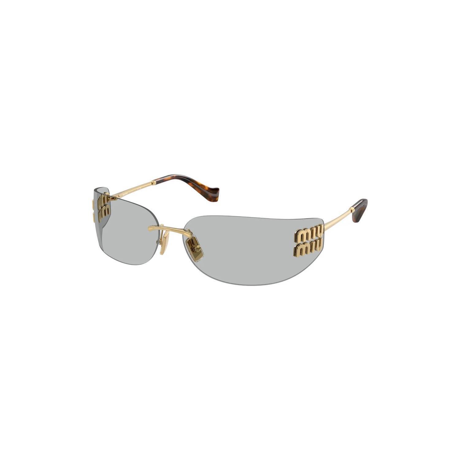 New Miu Miu Women's Aube Sunglasses In Grey And Gold